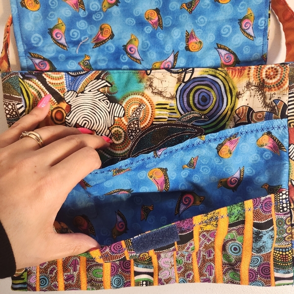 Handmade Sea Turtle Fabric Boho Purse Bag Tropical Vacation - Picture 4 of 9